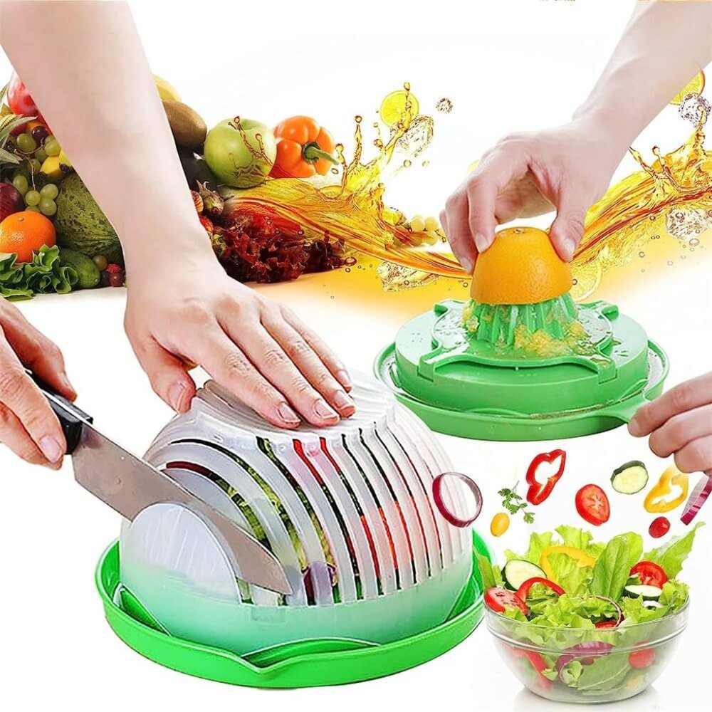 Salad Cutter Bowl and Juicer Multifunctional Fruit and Vegetable Chopper(1 Pack)